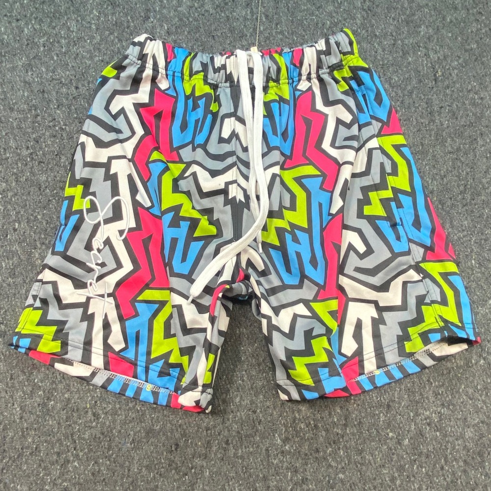Section 8 Geometric Graphic Shorts Sz S Mens Multicolor Streetwear Skater Bold